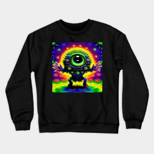 Alien Robot Psychedelic Martian Little Green Man Crewneck Sweatshirt